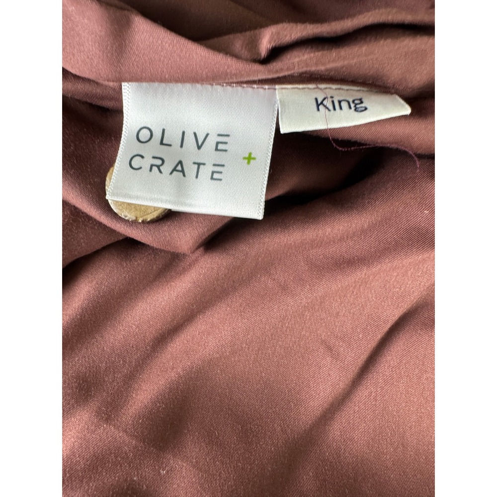 Olive + Crate King Duvet Cover 100% Tencel Lyocell Mahogany Brown OEKO-TEX